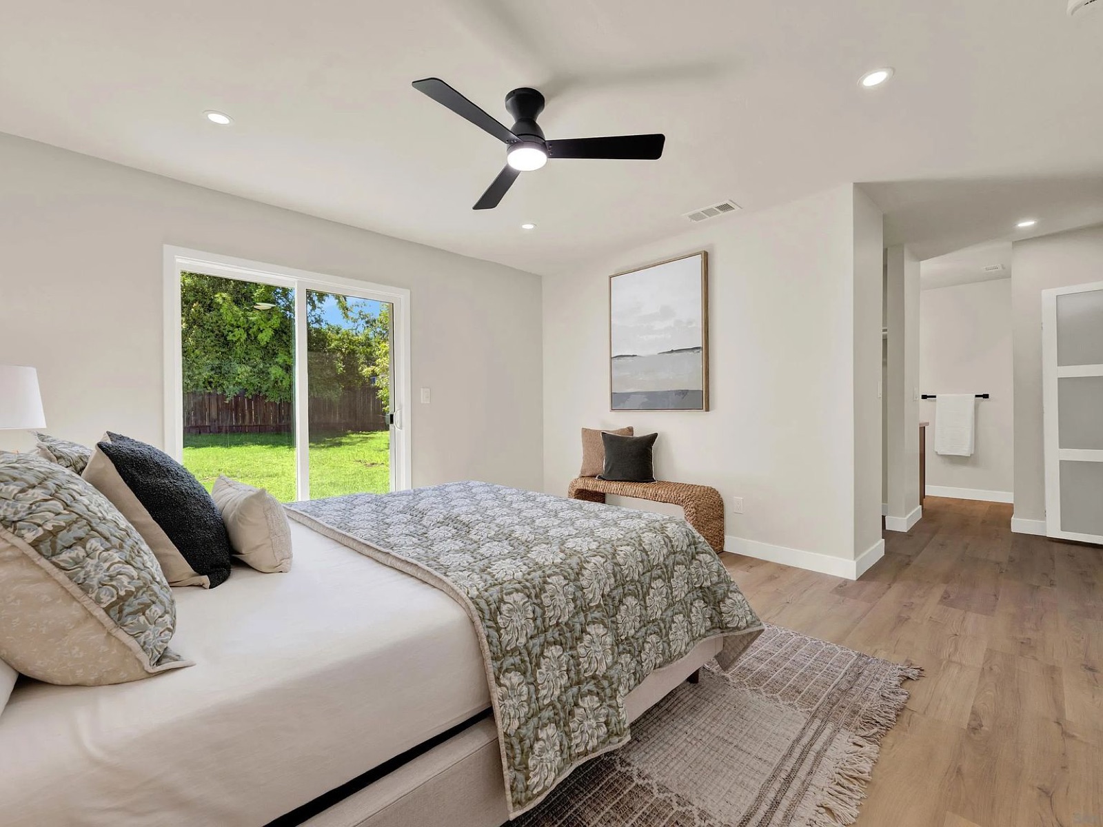 Poway remodel primary bedroom with new slider installed by Titan